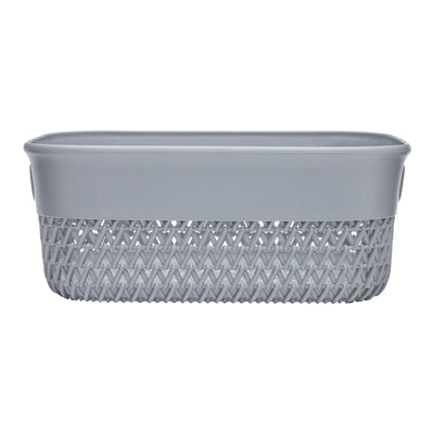 Life Story Lightweight Heavy Duty Storage Woven Trendy Basket 4 Quarts, Grey