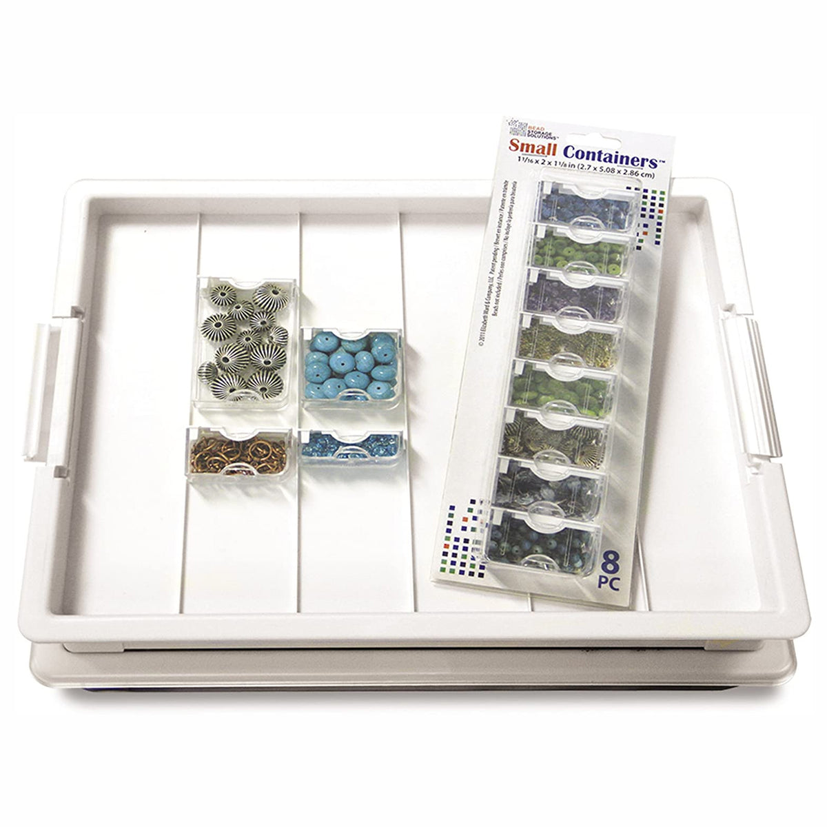 Bead Storage 2 Piece Organizer Bundle with 48 Piece Container Pack for Beads