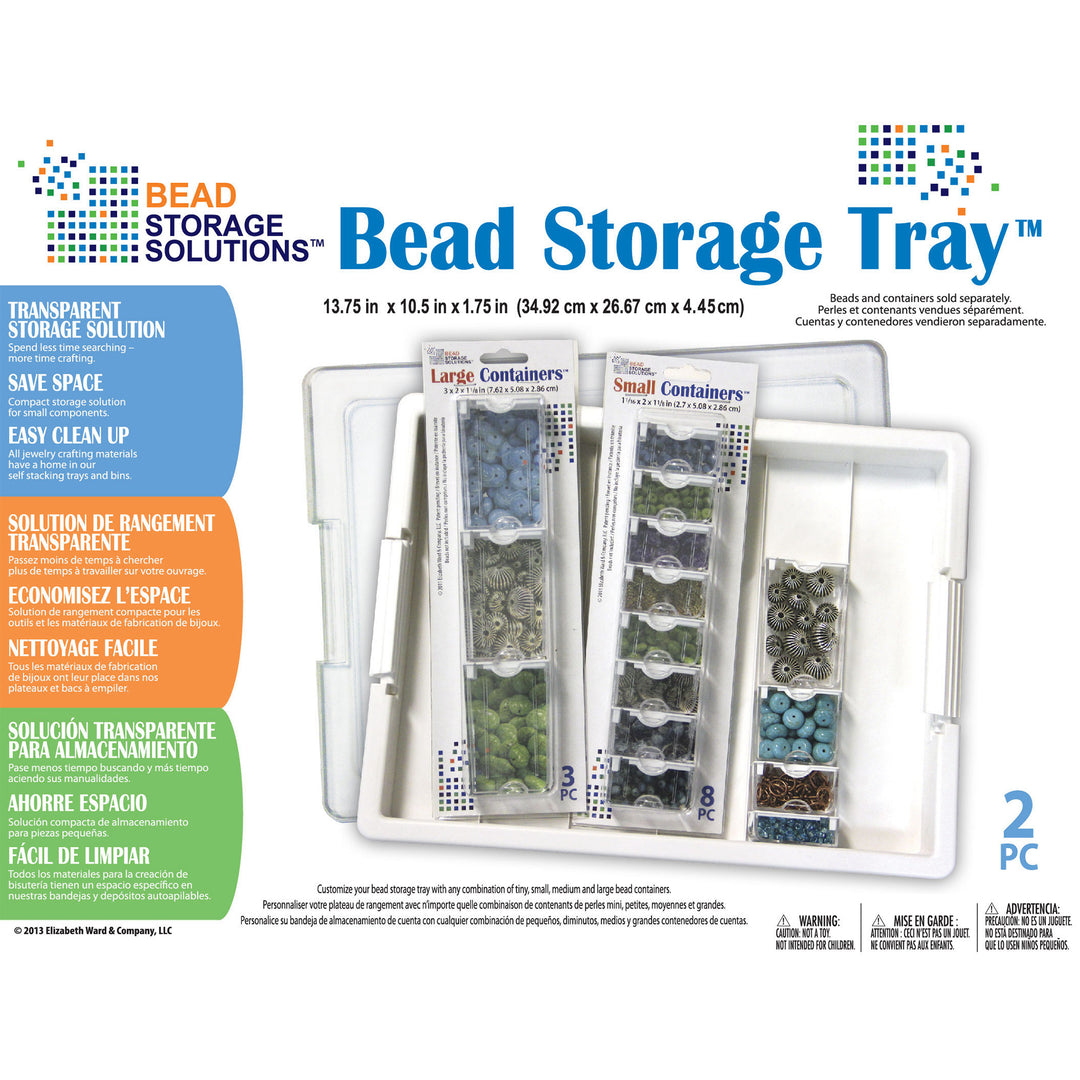 Bead Storage Solutions Craft Supplies Organizer Craft Tray with Lid (Open Box)