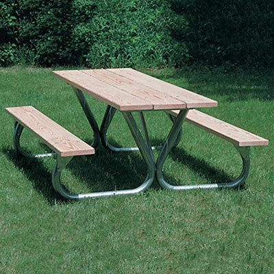 Pilot Rock 6 Foot Outdoor Steel Non Tip Picnic Table Kit (Frame Only) (Open Box) - VMInnovations