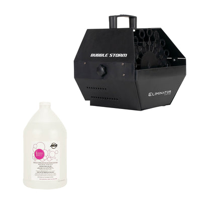 Eliminator Lighting Bubble Storm DJ Bubble Blower Machine w/ 1 Gal Bubble Juice - VMInnovations