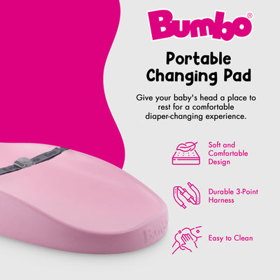 Bumbo Baby Infant Soft Foam Comfortable Changing Pad with Restrain Belt, Pink (Used)