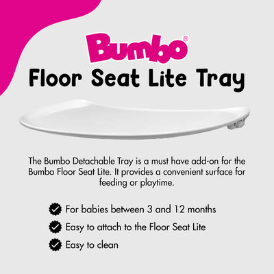 Bumbo Detachable Feeding/Playtime Essentials Tray Floor Chair Accessory, White