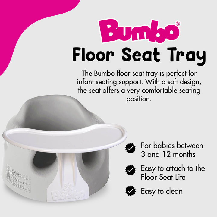 Bumbo Baby Infant Soft Foam Floor Seat Chair with Eating and Top Tray Attachment