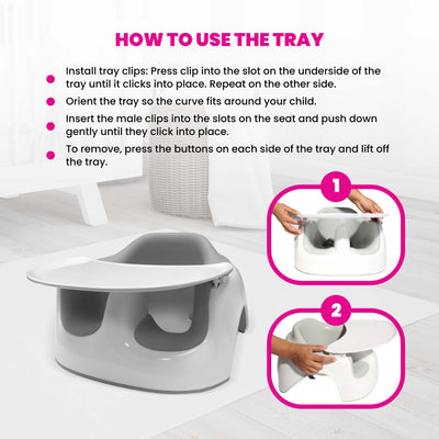 Bumbo Detachable Feeding/Playtime Essentials Tray Floor Chair Accessory, White