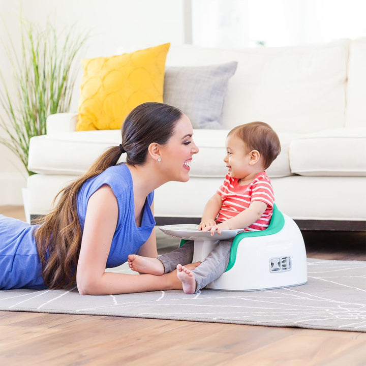 Bumbo Baby Toddler Adjustable Height 3-n-1 Non-Slip Booster Seat with Tray, Blue - VMInnovations