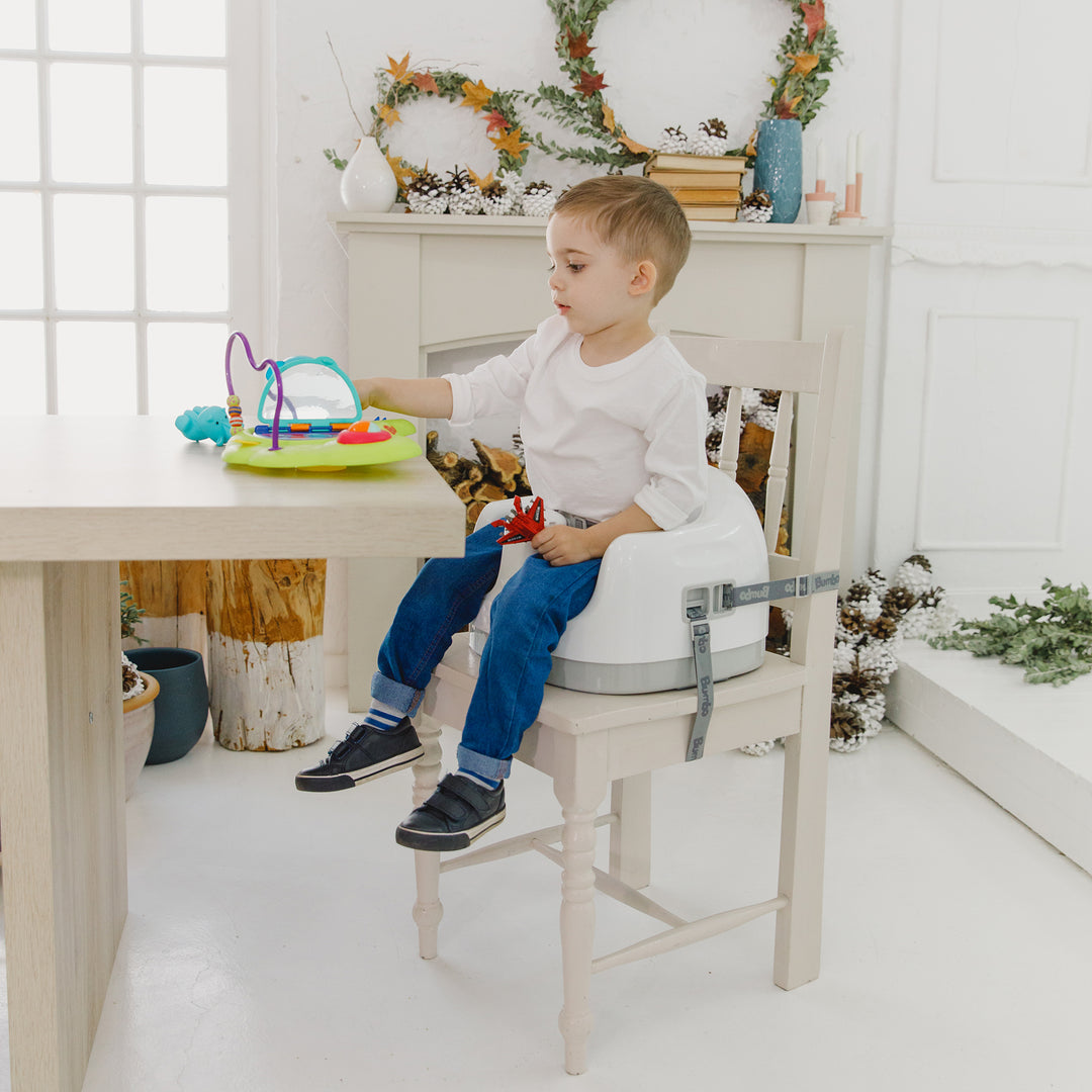 Bumbo Baby Toddler Adjustable 3-in-1 Booster Seat/High Chair & Tray, Powder Blue