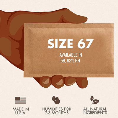 Boveda BV62187 67 Gram Humidity Control Pack 62% RH 2-Way Herbal Preservative - VMInnovations