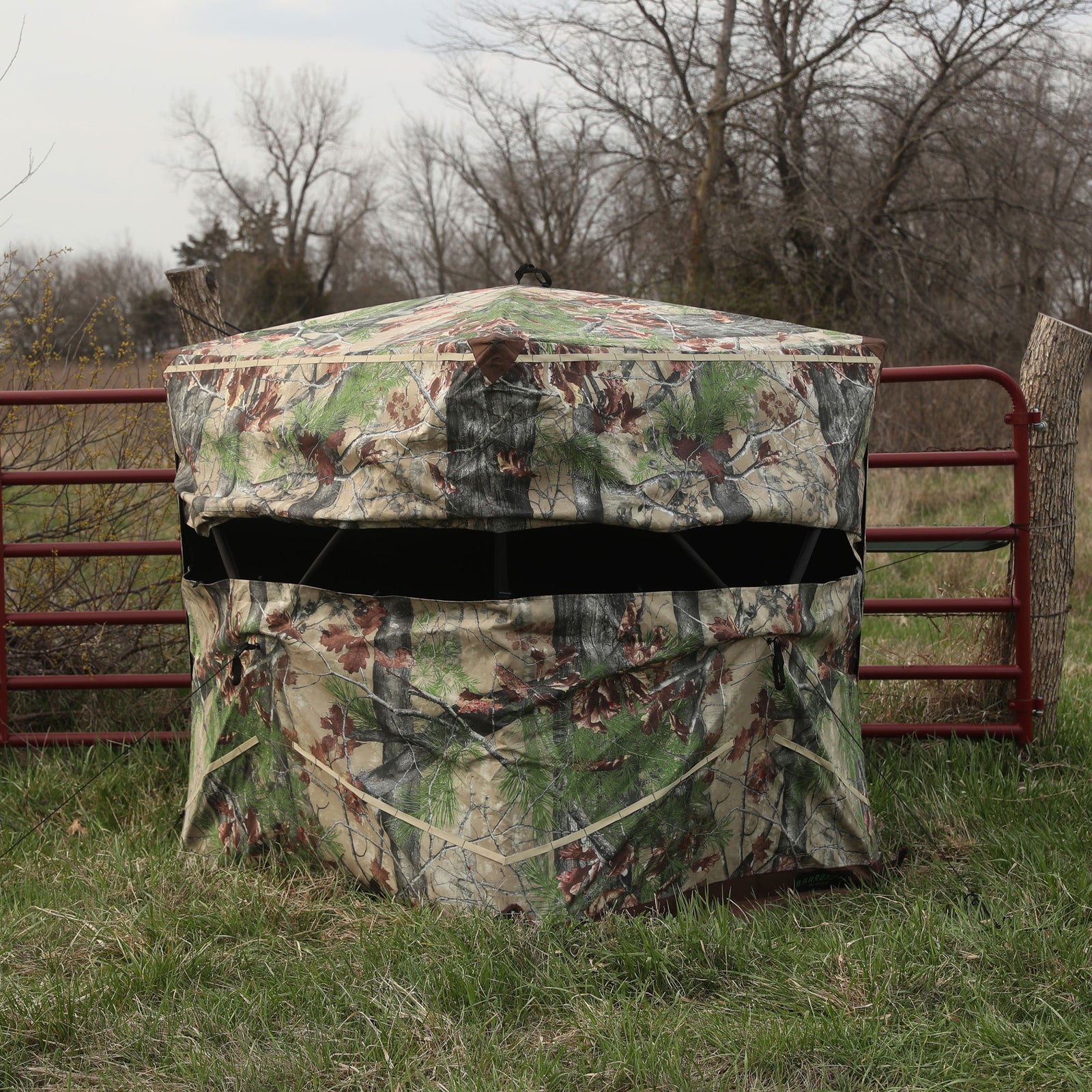 Barronett Blinds Ox 4 2-Person Pop-Up Ground Deer Hunting Blind, Backwoods Camo - VMInnovations