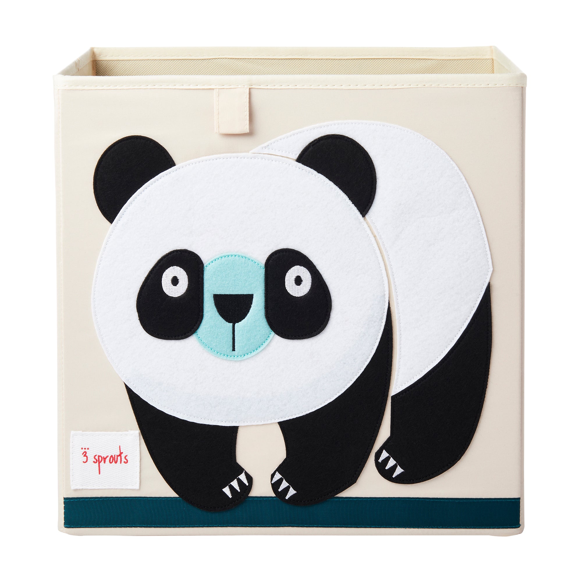 3 Sprouts Foldable Storage Cube Bin Box & Canvas Laundry Bin Basket, Panda Bear