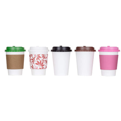 Karat Sipper Dome Black Lid with 12 Oz Poly Lined White Paper Cups (1000 Pack)