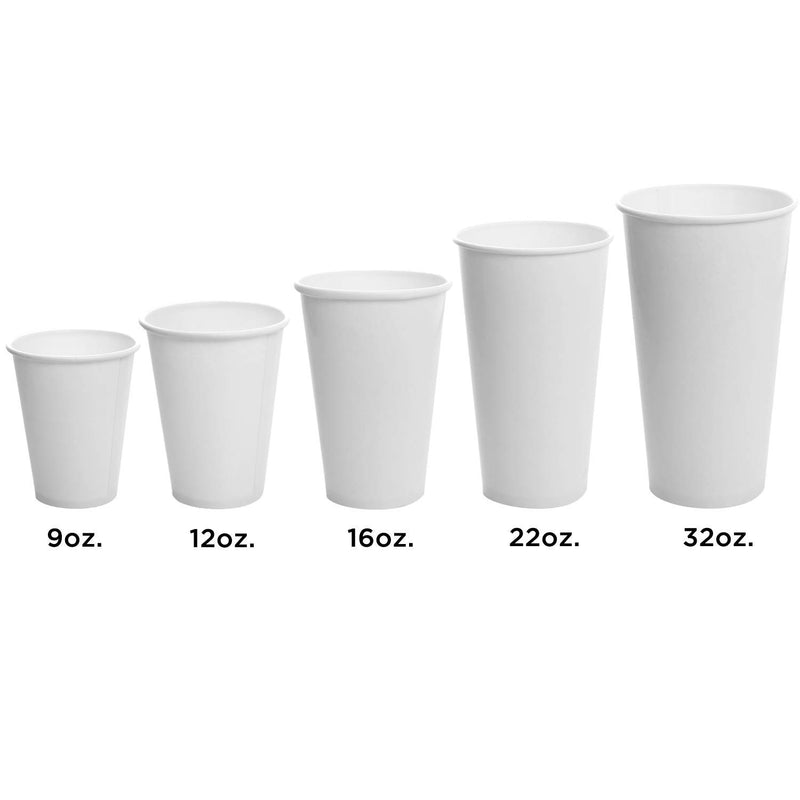 Karat 32 Ounce Poly Lined To Go Paper Cold Cups for Sodas, White (600 Pack)