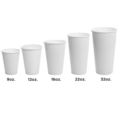 Karat 9 Ounce Poly Lined Paper Cold Cups for Soda, White (1000 Pack) (Open Box)