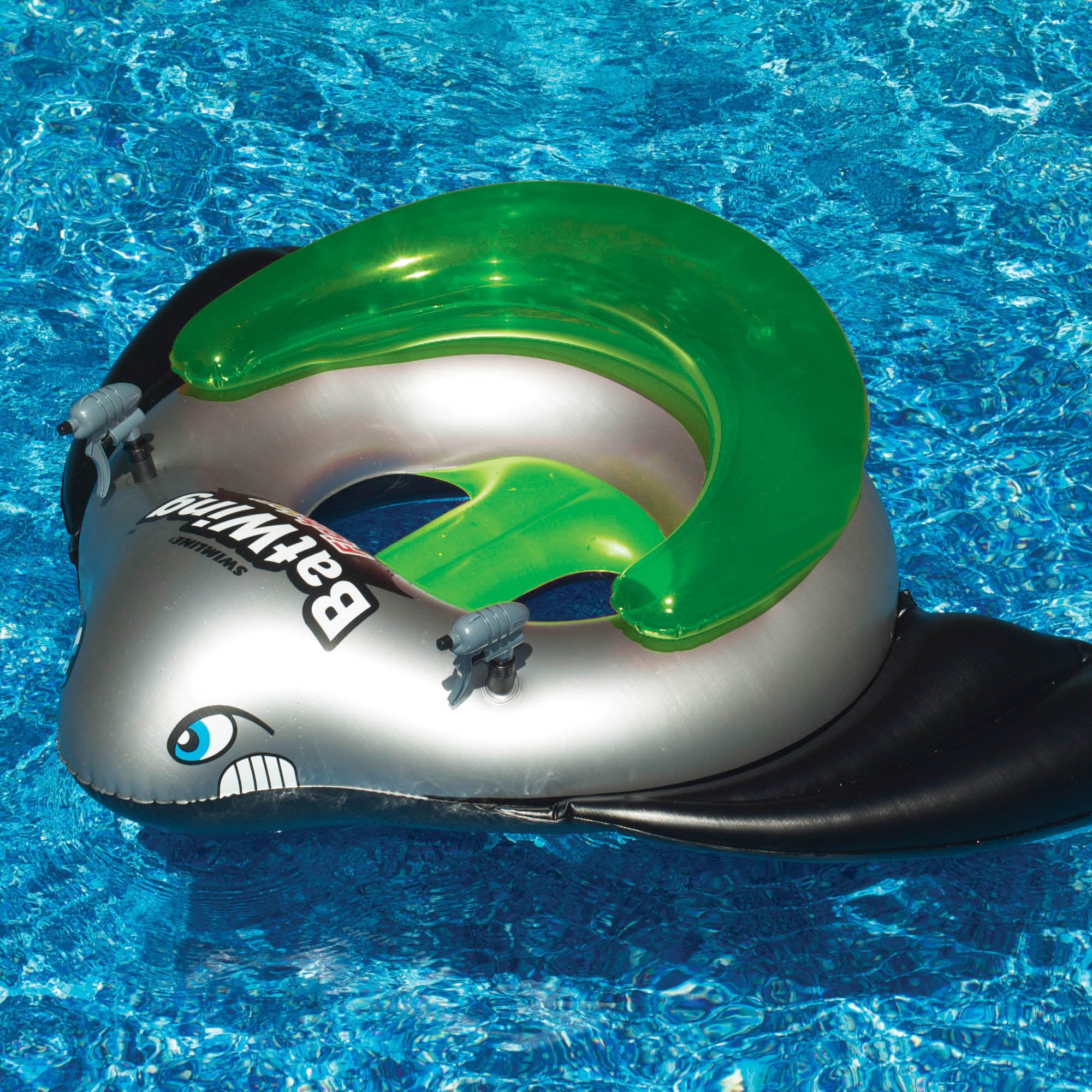 Bundle: Giant Inflatable Ride-On Flamingo & BatWing Ride On Inflatable Tube Set
