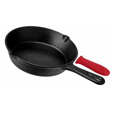 Cuisinel 8" Pre Seasoned Round Cast Iron Skillet Pan w/ Silicon Grip (Open Box)