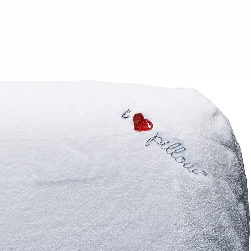 I Love Pillow Ergonomic Contour Pillow with Cover, Queen Sized, White (Open Box)