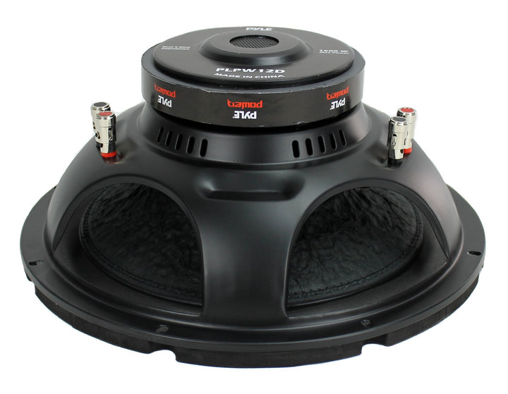 QPower 12 Inch Single Slim Shallow Subwoofer Box and Pyle 1600 Watt Subwoofer