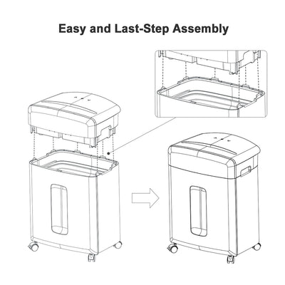 Bonsaii Portable 20 Sheet Cross Cut Paper P-4 High Security Shredder (For Parts)