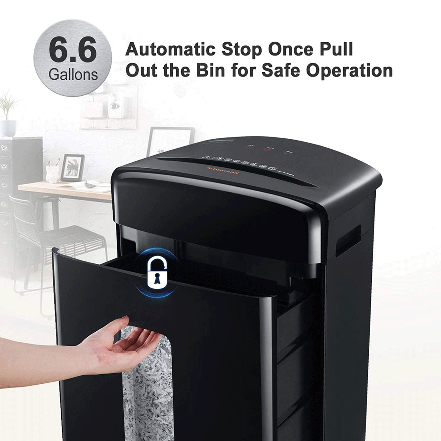 Bonsaii Portable 20 Sheet Cross Cut Paper P-4 High Security Shredder (For Parts)