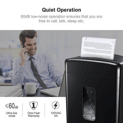 Bonsaii Portable 20 Sheet Cross Cut Paper P-4 High Security Shredder (For Parts)