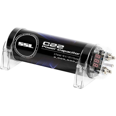 SOUNDSTORM C22 Car Capacitor for Energy Storage to Boost Audio System, Black
