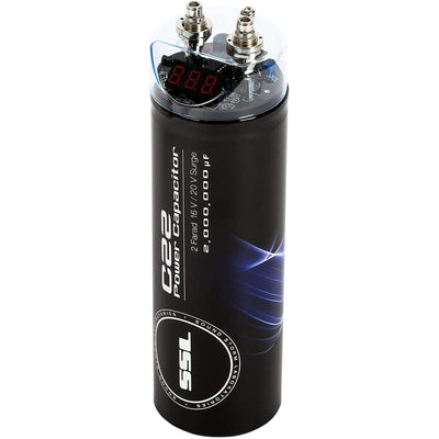 SOUNDSTORM C22 Car Capacitor for Energy Storage to Boost Audio System, Black