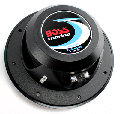 BOSS 6.5" 2-Way 200W Marine Speakers Water Resistant (Certified Refurbished)