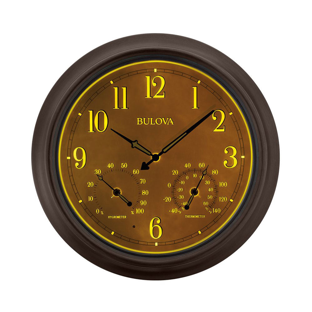 Bulova Clocks Weather Master Thermometer and Hygrometer Wall Clock (Open Box) - VMInnovations