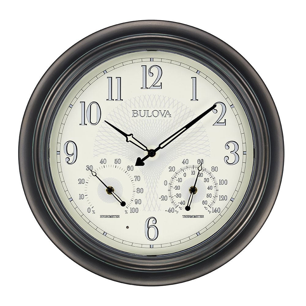 Bulova Clocks Weather Master Thermometer and Hygrometer Wall Clock (Open Box) - VMInnovations