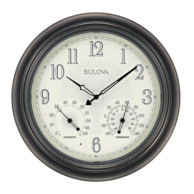 Bulova Clocks Weather Master Thermometer and Hygrometer Wall Clock (Open Box)