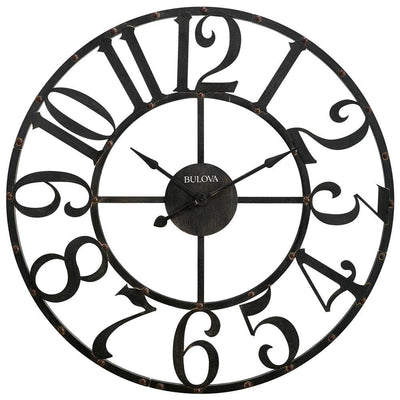 Bulova Clocks Gabriel 45in Oversized Gallery Rustic Analog Wall Clock (Open Box)
