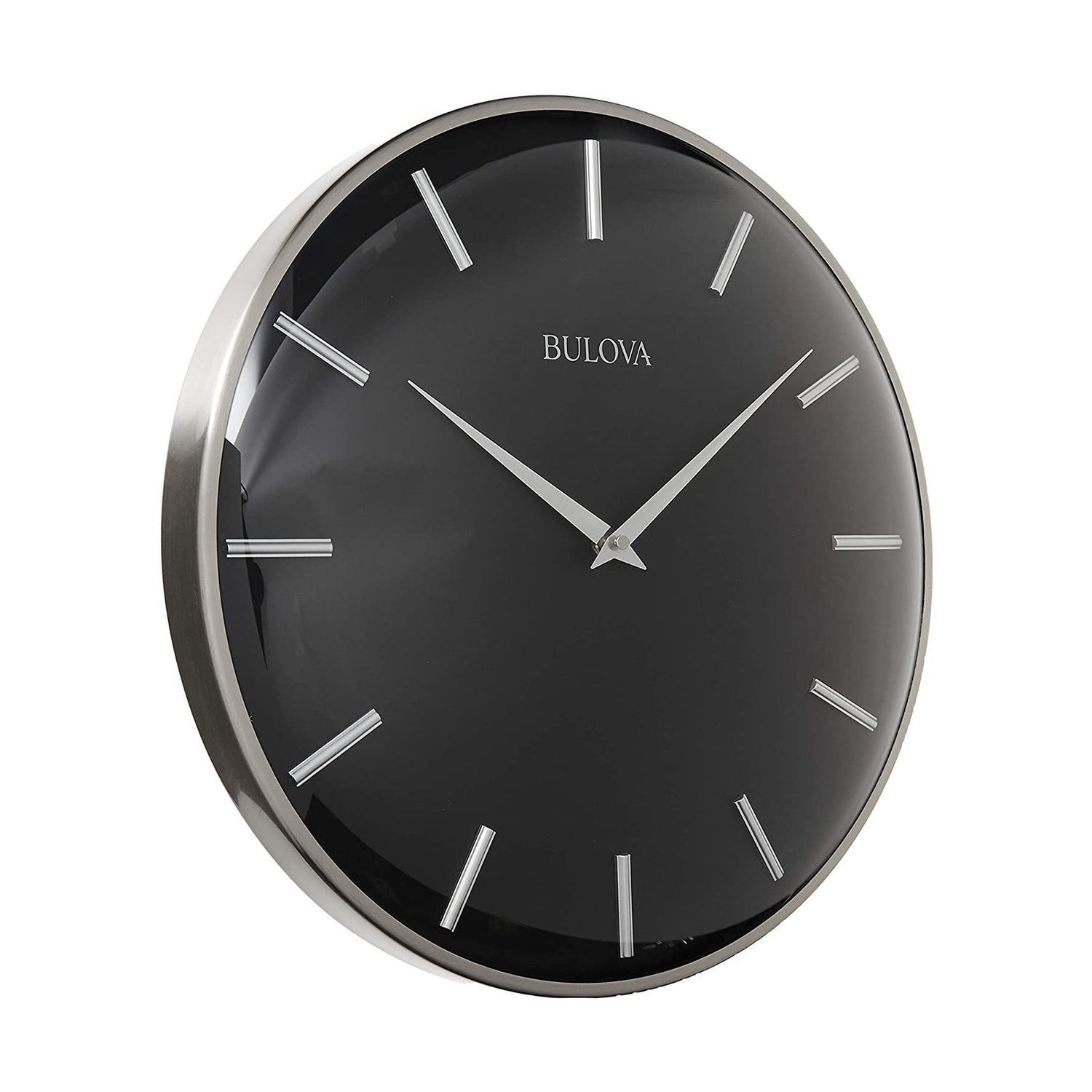 Bulova C4849 Metro 16" Contemporary Metal Wall Clock, Satin Pewter (Open Box) - VMInnovations