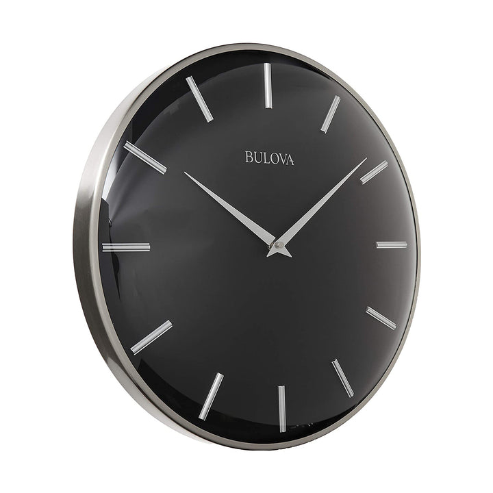 Bulova C4849 Metro 16" Contemporary Metal Wall Clock, Satin Pewter (Open Box) - VMInnovations