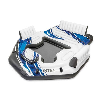 Intex 57272EP Adult 5 Seat Inflatable Island Lounge & 43105E 6 Person Pool Raft