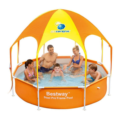 Bestway 8' x 20" Splash in Shade Kids Play Swimming Pool w/ UV Canopy (3 Pack)