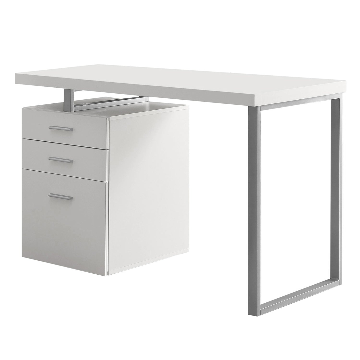 Monarch Specialties 48" Contemporary Reversible Set Up Desk, White (2 Pack)