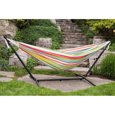 Vivere Double Polyester Easy Assemble Hammock with Steel Stand, Ciao (Open Box)