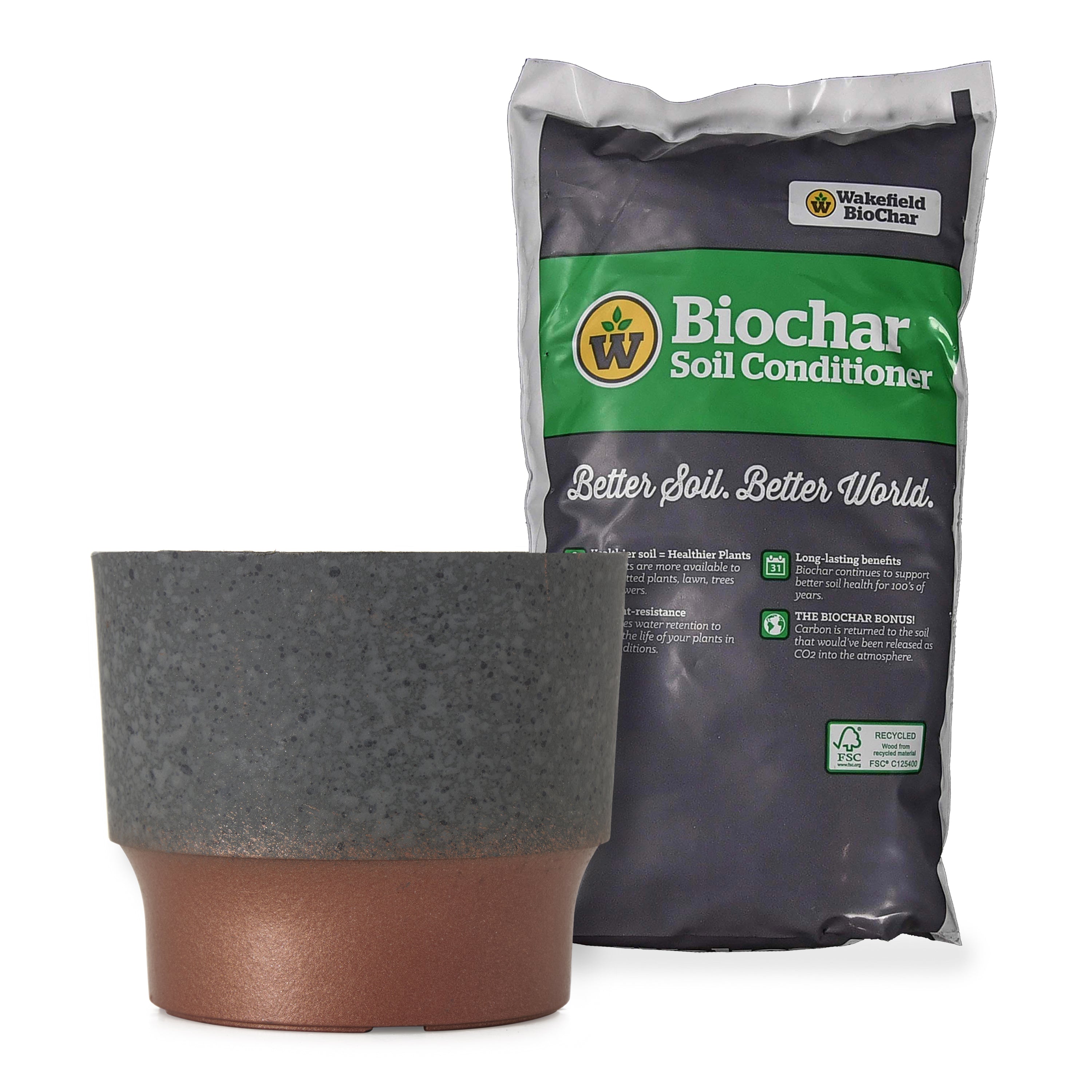The HC Companies Flower Pot Planter w/ Wakefield 1 Gal Garden Soil Conditioner - VMInnovations
