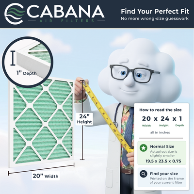 Cabana Air Filters 6 Pack HVAC Furnace Air Filters, MERV 13, White (Open Box)