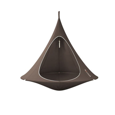 Vivere Sheltered Hanging Chair Polyester Cotton Blend Double, Taupe (Open Box) - VMInnovations