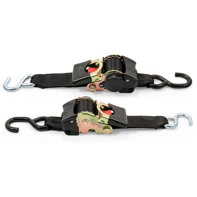 Camco Retractable Hauling & Transporting Ratchet Tie Down Straps, 2-Inch (Used)