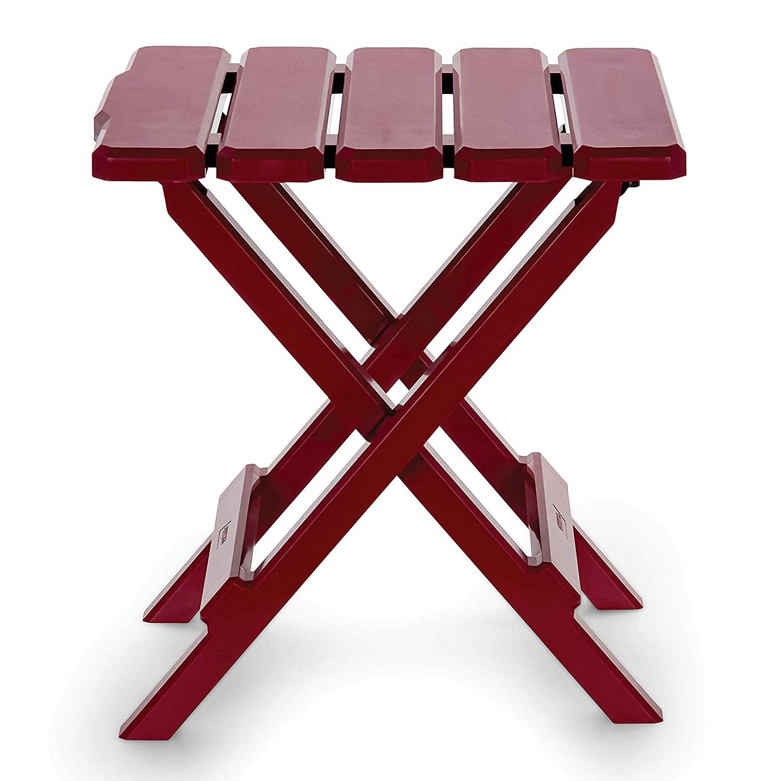 Camco Outdoor Camping Regular Adirondack Plastic Folding Side Table, Red (Used) - VMInnovations