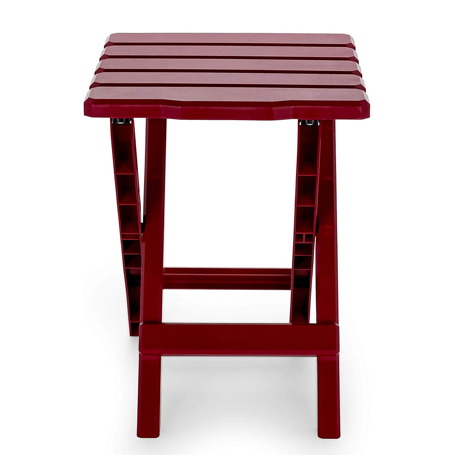 Camco Outdoor Camping Regular Adirondack Plastic Folding Side Table, Red (Used) - VMInnovations