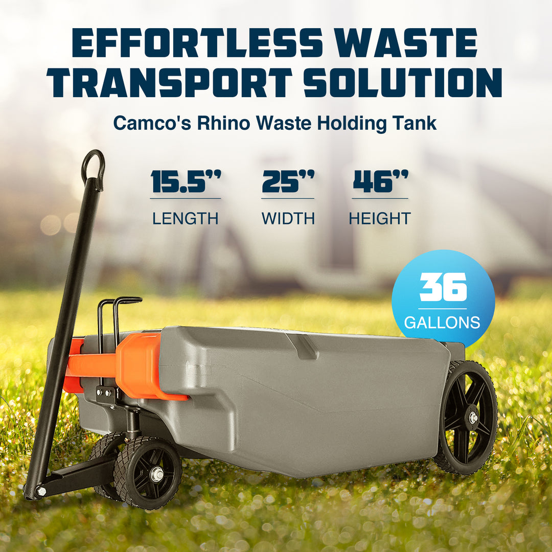 Rhino Portable 36g RV Waste Holding Tank w/ Hose & Accessories (Used) - VMInnovations