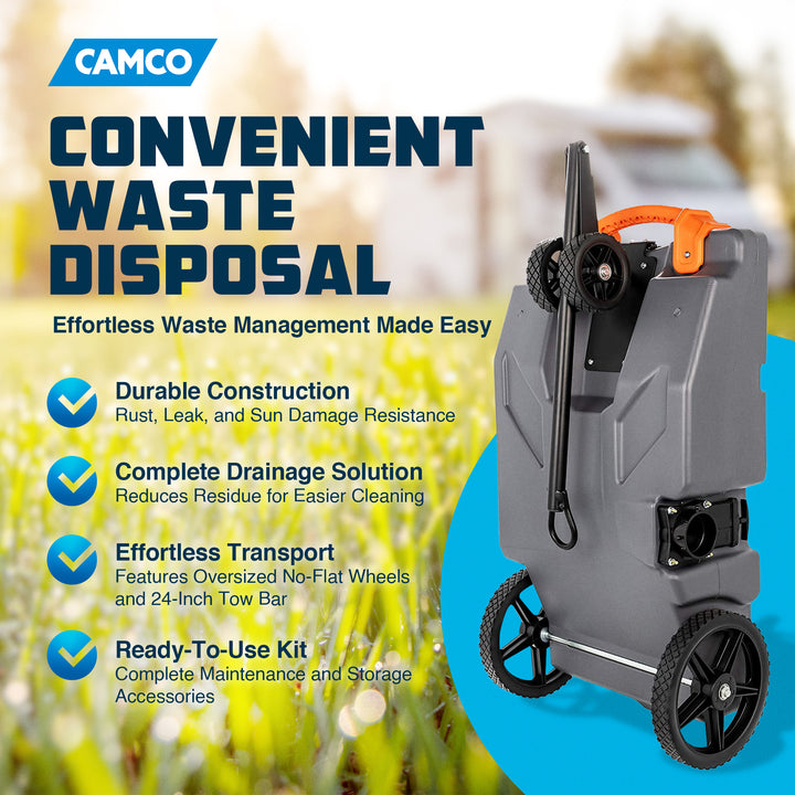 Camco Rhino Portable 36 Gallon RV Waste Tank w/ Hose & Accessories (Open Box)