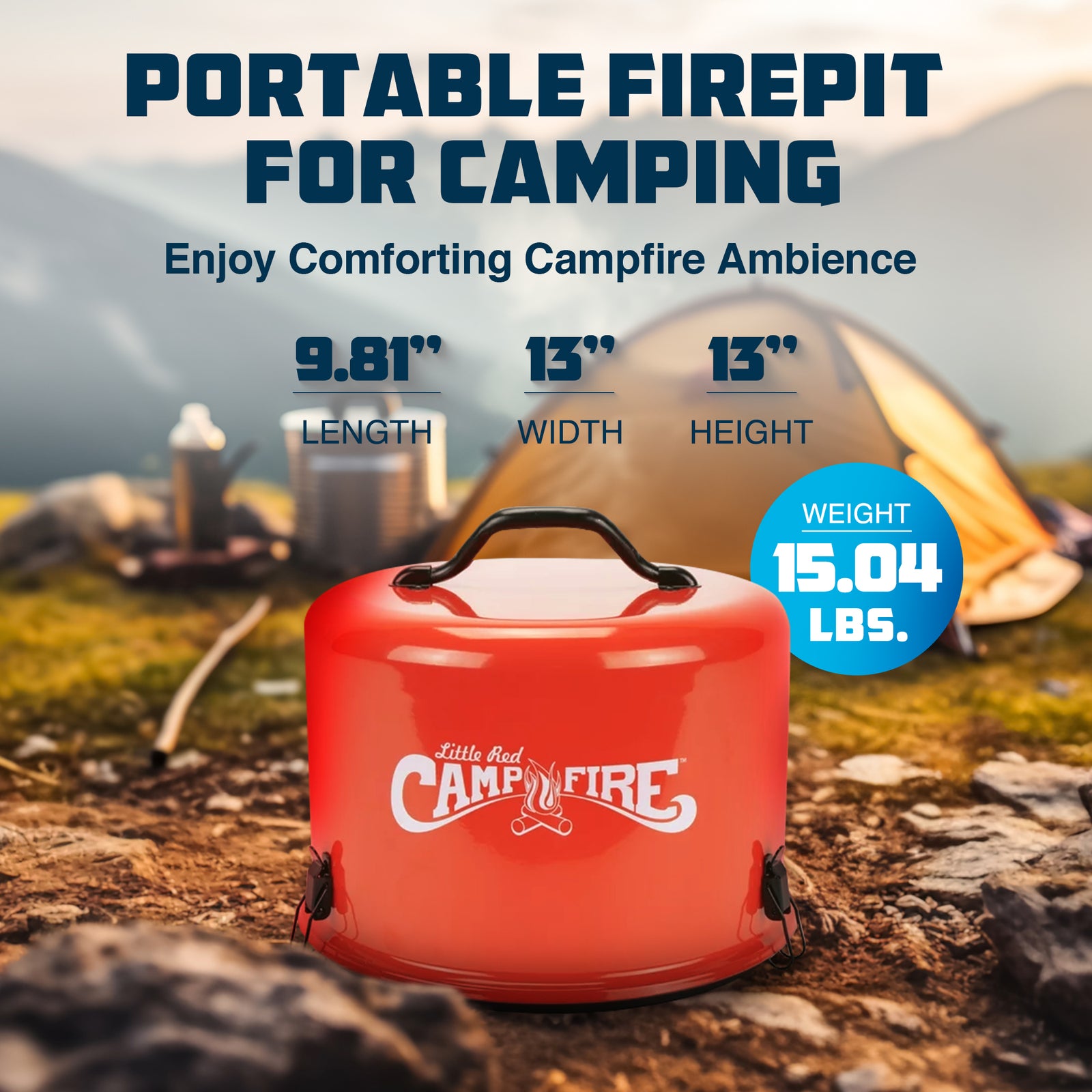 Olympian Little Red Portable Tabletop Propane Heater Fire Pit 11.25" (Open Box) - VMInnovations