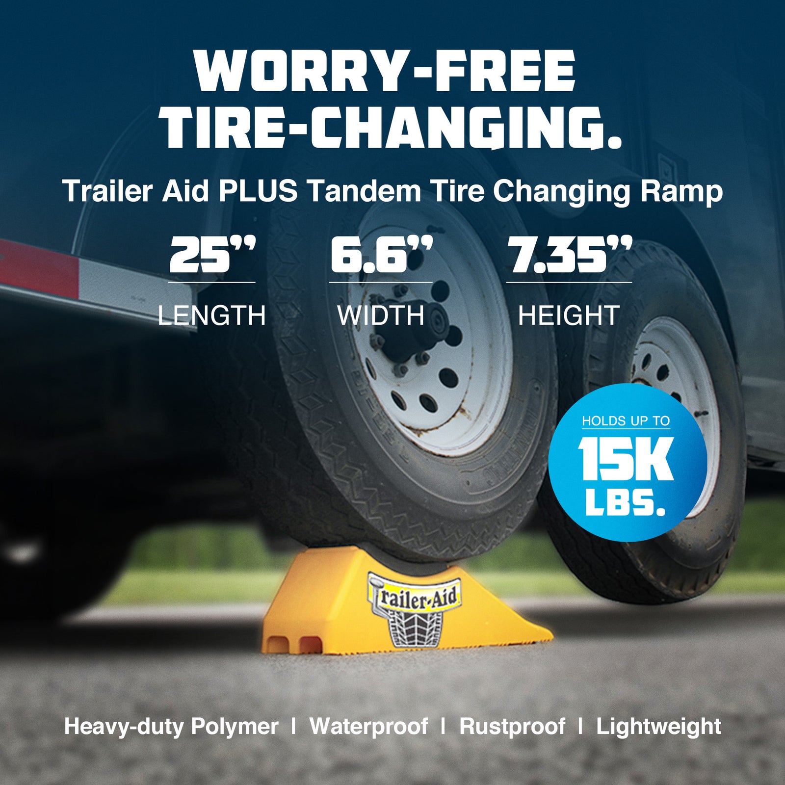 Camco PLUS Tandem Trailer Tire Changing Ramp with  5.5" Lift, Yellow (Used) - VMInnovations