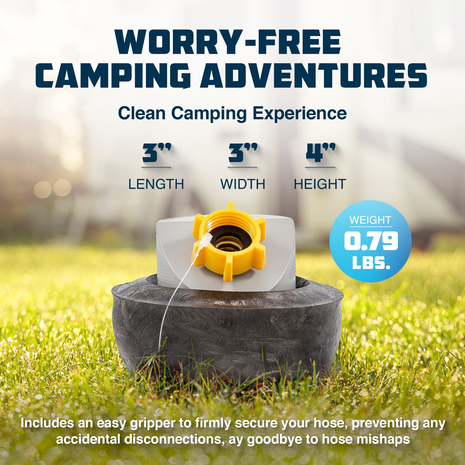 Camco Easy Slip Airtight Grey Water Seal Sewer Fitting for RV Camper Grey Water - VMInnovations