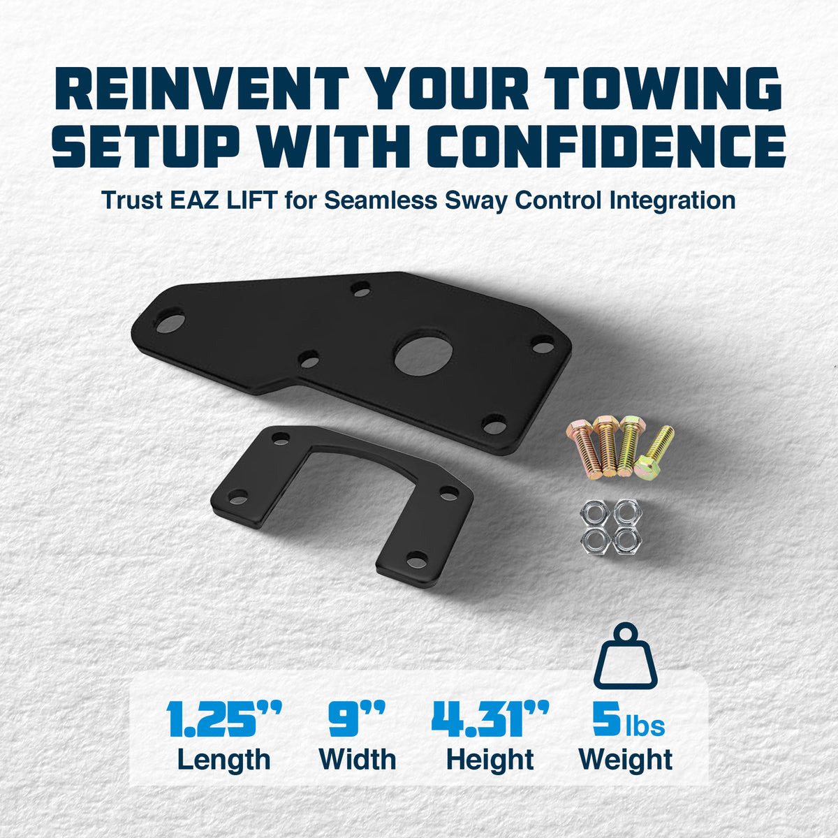 EAZ LIFT 2 Inch Powder Coated Sway Control Left/Right Mount Adapter (Open Box) - VMInnovations