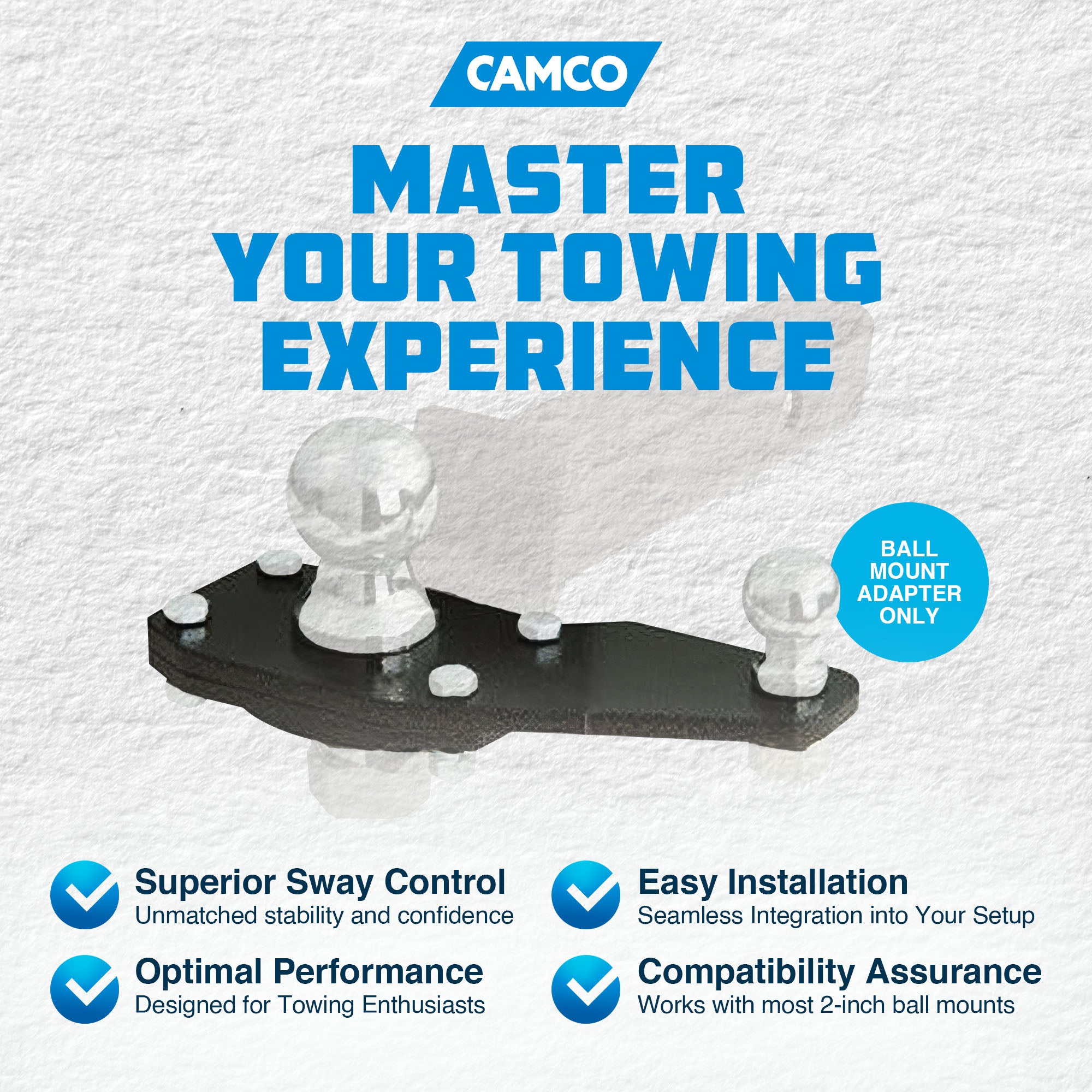 EAZ LIFT 2 Inch Powder Coated Sway Control Left/Right Mount Adapter (Open Box) - VMInnovations